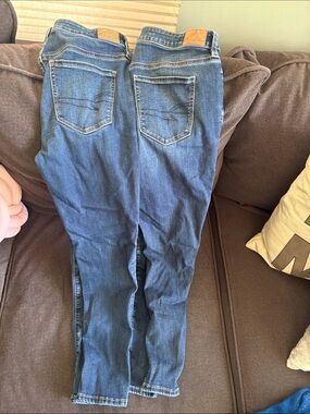 American Eagle Outfitters Dark Blue Women's Skinny Jeans. -2 pairs size 8 short